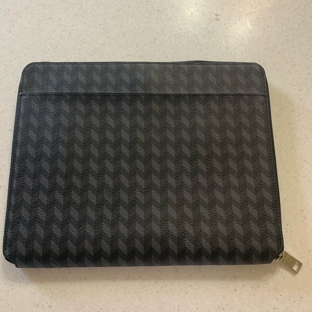 Coach herringbone portfolio wallet